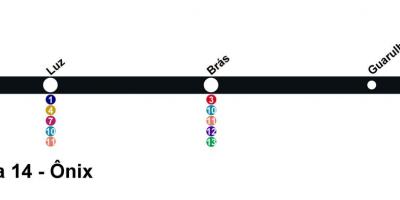 Žemėlapis CPTM San Paulas - Line 14 - Onix