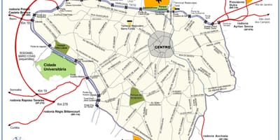 Žemėlapis didelių centras São Paulo