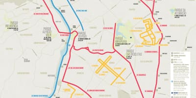 Žemėlapis dviračių taku São Paulo