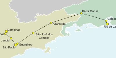 Žemėlapis greitųjų traukinių São Paulo