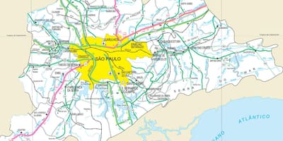 Žemėlapis greitkelių pakraščiuose São Paulo