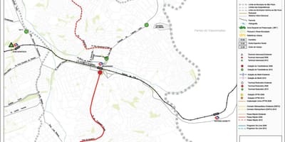 Žemėlapis Guaianases San Paulas - Viešasis transportas