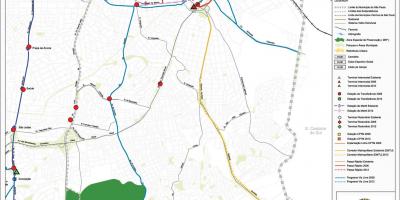 Žemėlapis Ipiranga San Paulas - Viešasis transportas