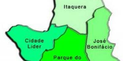 Žemėlapis Itaquera sub-prefektūros