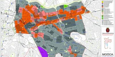 Žemėlapis Mooca San Paulas - Okupacijos dirvožemio