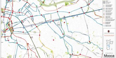 Žemėlapis Mooca San Paulas - Viešasis transportas