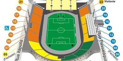 Žemėlapis Pacaembu San Paulo stadiono