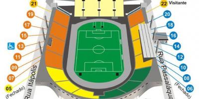 Žemėlapis Pacaembu San Paulo stadiono