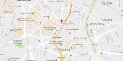 Žemėlapis Palácio dos Correios São Paulo