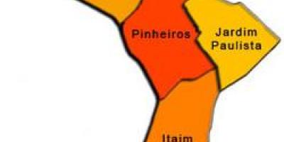 Žemėlapis Pinheiros sub-prefektūros