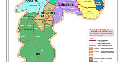 Žemėlapis regionų São Paulo