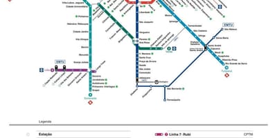 Žemėlapis San Paulo CPTM transporto