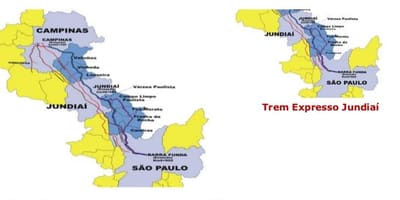 Žemėlapis San Paulo Expresso Bandeirantes