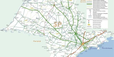 Žemėlapis San Paulo automobilių magistralių