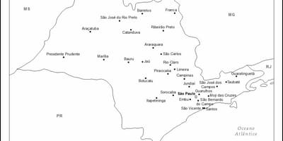 Žemėlapis San Paulo mergelės - pagrindiniai miestai