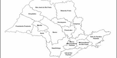 Žemėlapis San Paulo mergelės - regionų pavadinimai