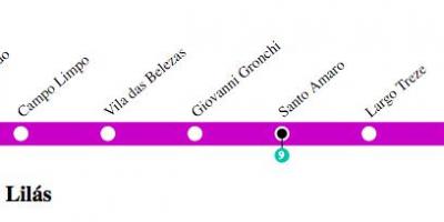 Žemėlapis San Paulo metro - Linija, 5 - Alyvinė
