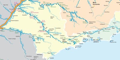 Žemėlapis San Paulo upes
