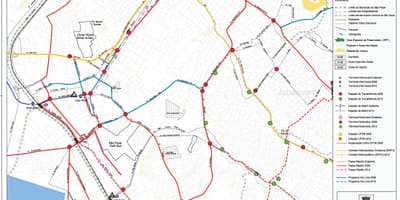 Žemėlapis Santo Amaro San Paulas - Viešasis transportas