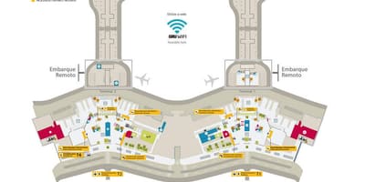 Žemėlapis tarptautinis oro uostas San Paulas-Guarulhos - Gnybtai 1 ir 2