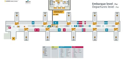 Žemėlapis tarptautinis oro uostas San Paulas-Guarulhos - Terminal 3