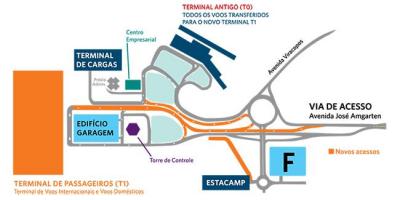 Žemėlapis tarptautinio oro uosto Viracopos automobilių stovėjimo aikštelė