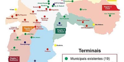 Žemėlapis terminalus, autobusų São Paulo