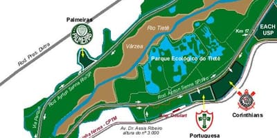 Žemėlapis Tiete Ekologinis Parkas