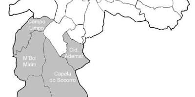 Žemėlapis zona Sul São Paulo
